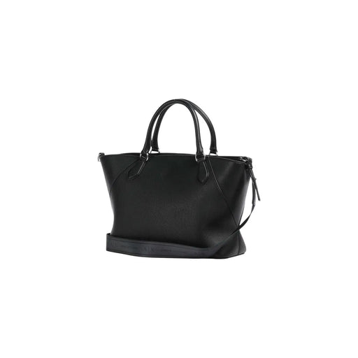 Armani Exchange Sac bandoulière noir pour femme en polyuréthane à la forme structurée et top sac fourre-tout à poignées