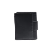 Armani Exchange Portefeuille femme en cuir noir, design minimaliste et surpiqûres apparentes sur les bords, 11 x 9 x 3 cm