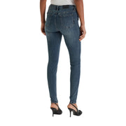Armani Exchange Jean en denim stretch bleu pour femme, coupe slim et délavage subtil, confectionné en denim bleu.