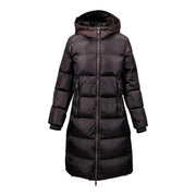 Armani Exchange Doudoune marron pour femme avec capuche matelassée et doublure noire visible au dos