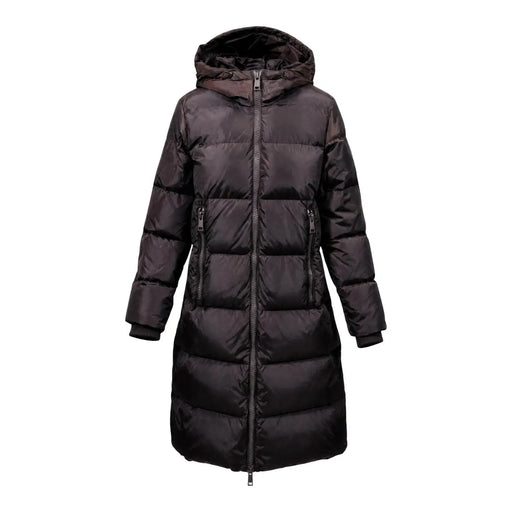 Armani Exchange Doudoune marron pour femme avec capuche matelassée et doublure noire visible au dos