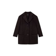 Black armani exchange women blazer with three buttons and flap pockets contrasting the brown wool blend product title
