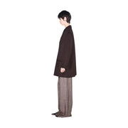 Armani Exchange women brown wool blend oversized blazer with relaxed fit and structured shoulders