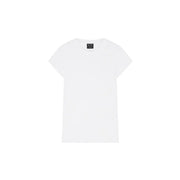White Armani Exchange women short-sleeved cotton t-shirt with classic crew neck and minimalist design