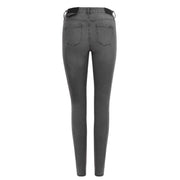 gris foncé mince armani exchange Jean en coton pour femme avec ceinture noire effet usé et poches arrière classiques.