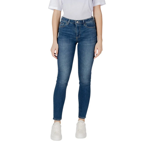 Armani Exchange womens light blue slim fit high-waisted denim jeans