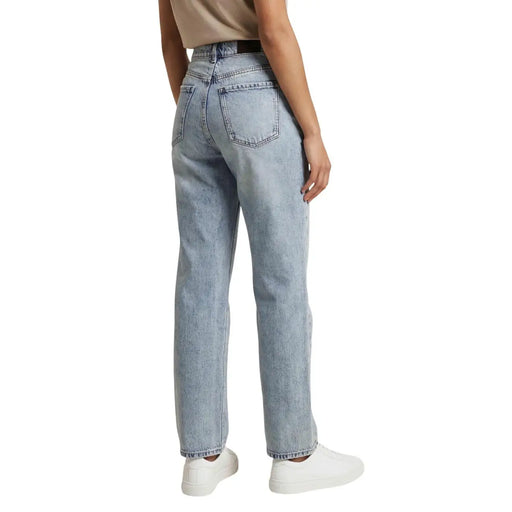 Armani Exchange Jean en lyocell coton bleu clair pour femme, taille haute et coupe droite, en denim délavé clair