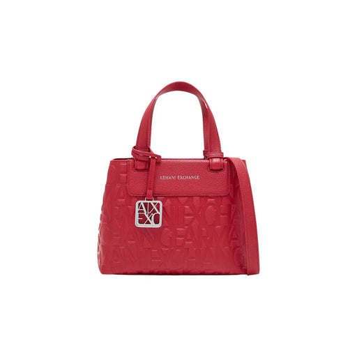 Un rouge éclatant Armani Exchange Sac à main pour femme en polyester avec logo en relief et finitions élégantes top poignées