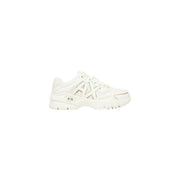 Armani Exchange women sneakers brown with white chunky sole and silver mesh detailing in elastane polyamide