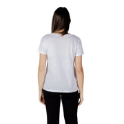 Armani exchange women white cotton t shirt with short sleeves crew neckline and minimalist design