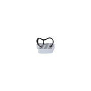 Armani Exchange women white rubber platform flip-flops with black heart-shaped thong and geometric patterned sole