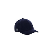 Armani Exchange Casquette en laine pour homme, bleu marine foncé, en tissu texturé avec écusson logo circulaire, vue de profil
