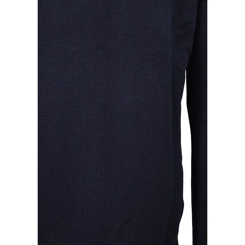 Armani Exchange Polo en laine bleu marine pour homme, en maille côtelée, col et poignets côtelés, vue de face