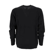 Armani Exchange Pull en laine noire pour homme, en tissu lisse et uni, vue de face