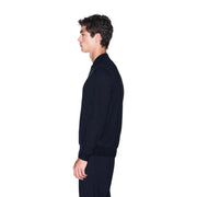 Armani Exchange Pull en laine noir pour homme, style blouson aviateur élégant, poignets côtelés, vue de face