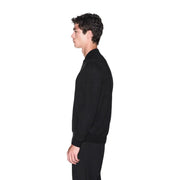 Armani exchange Pull en laine noir pour homme, poignets côtelés et design minimaliste (vue de face)
