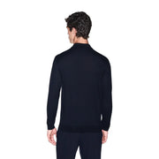 Armani Exchange Pull en laine noir pour homme, col montant et manches longues, vue de face