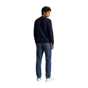 Armani Exchange Pull en laine bleu marine pour homme, en maille douce et texturée, vue de face