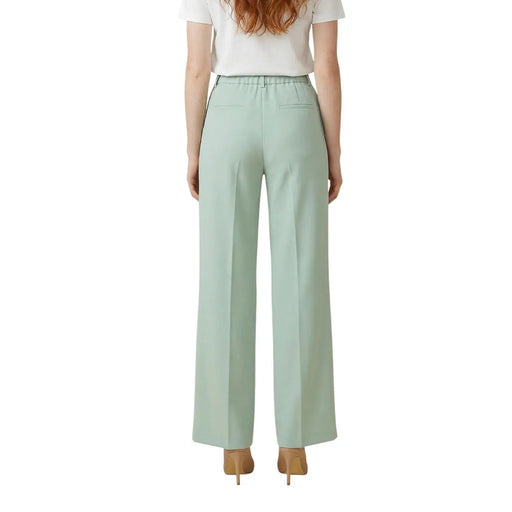 Pantalon large vert en polyester stretch pour femme Artigli, coupe décontractée et taille élastiquée, référence acpa004655