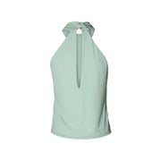 Débardeur Artigli pour femme, vert menthe, en polyester, col halter top avec un design minimaliste et une fermeture éclair au dos