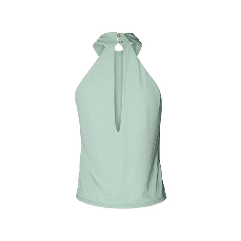Débardeur Artigli pour femme, vert menthe, en polyester, col halter top avec un design minimaliste et une fermeture éclair au dos