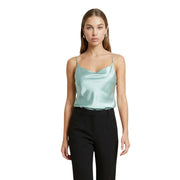 Débardeur en satin pour femme Artigli, vert menthe clair, à fines bretelles spaghetti, en polyester