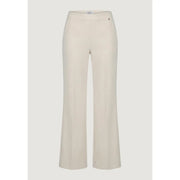 Pantalon Artigli pour femme, couleur crème, coupe droite et tailleur, avec logo discret sur la ceinture.