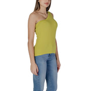 B.young women’s vibrant lime green one-shoulder tank top made of smooth, form-fitting fabric for stylish wear