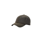 Olive green baseball cap with a structured brim and adjustable strap.