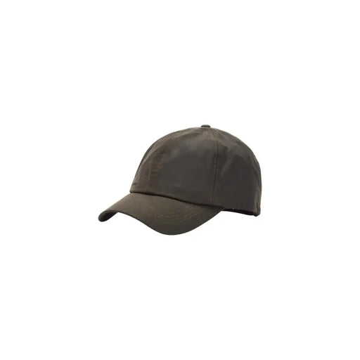 Olive green baseball cap with a structured brim and adjustable strap.