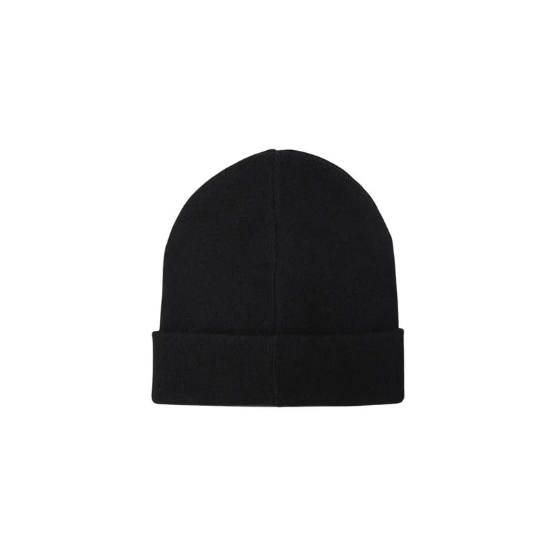 Bonnet Barbour International en laine noire pour homme, avec revers, vue de face