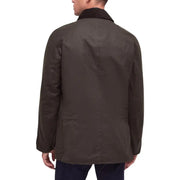 Men’s dark green waxed cotton jacket with corduroy collar from Barbour Men Brown Cotton Blazer