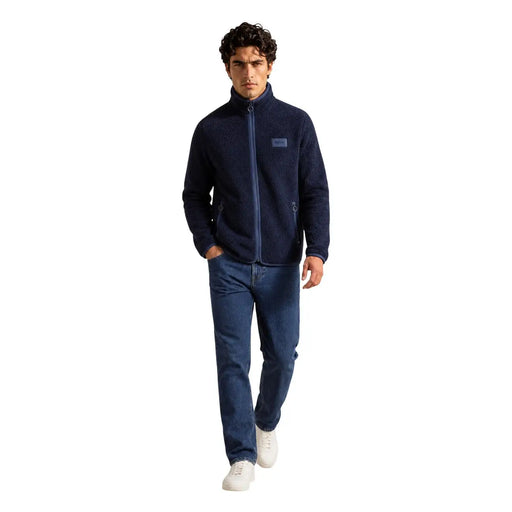 Veste polaire réversible Barbour pour homme en polyamide bleu marine à la texture subtile et détails d'empiècement sur la poitrine