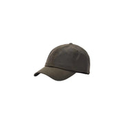 Casquette de baseball Barbour pour homme en coton ciré vert olive foncé avec visière incurvée classique, vue de face