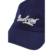 Casquette Barbour Bowery en laine bleu marine pour homme, avec logo brodé blanc, vue de face