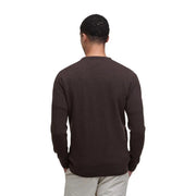 Pull Barbour en laine marron foncé pour homme, manches longues et col rond, vue de face