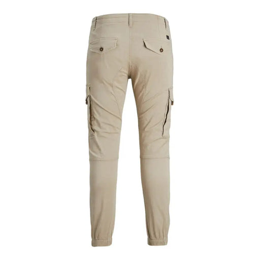 Beige cargo pants displayed in the product titled Beige Cargo Pants
