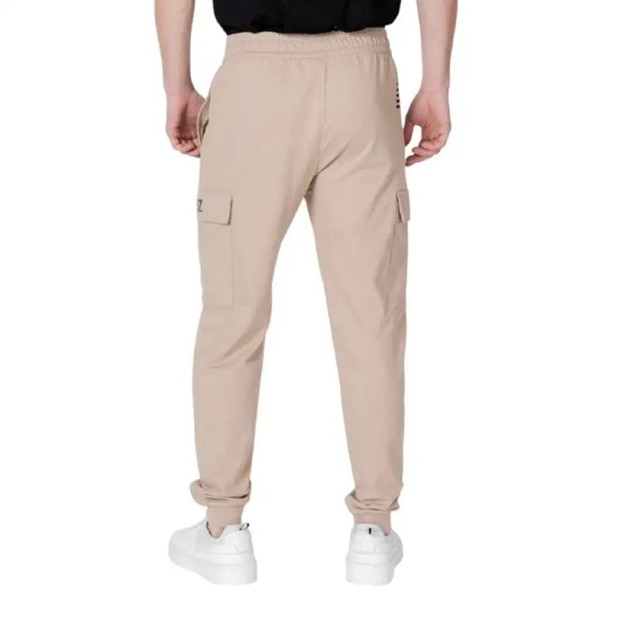 Beige Ea7 men cotton trousers for spring summer fashion collection