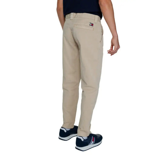 Beige chino pants displayed in a product image suitable for casual and formal wear