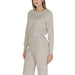 Clerè Women’s Beige Knit Sweater with Round Neck in elegant knitwear set display