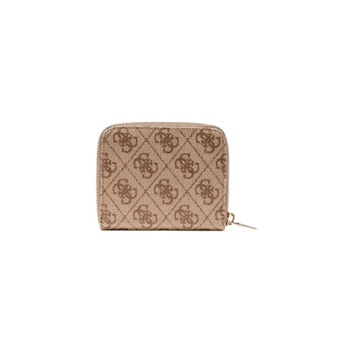 Beige patterned zip-around wallet from Guess with stylish design and secure closure