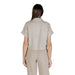 Beige linen short-sleeved shirt and pants set for women, elegant and comfortable attire
