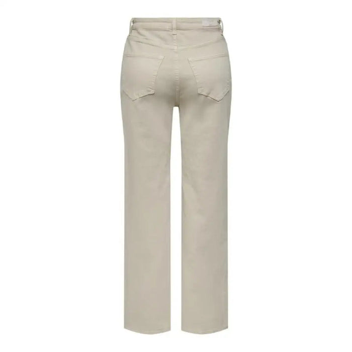 Beige straight-leg jeans from Womens Brown Long Sleeve Shirt with Beige Pants and Jeans