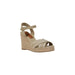 Beige wedge sandal with ankle strap displayed in the product showcase