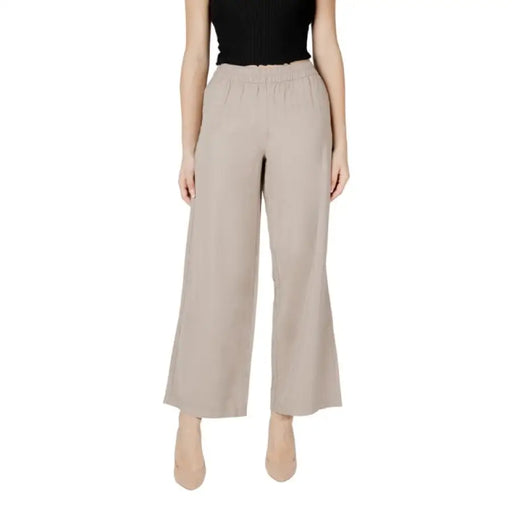 Beige wide-leg pants featured in the Olive Green Wide Leg Pants collection