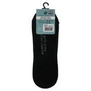 Black beverly hills polo club cotton ankle sock with subtle vertical logo print for men in black and white