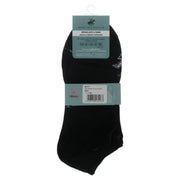 Beverly Hills Polo Club men’s black ankle socks with subtle white embroidery in branded packaging