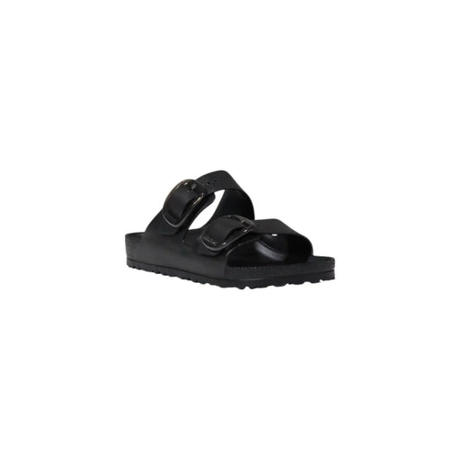 Black Birkenstock women slippers rubber Arizona sandal with two adjustable straps and contoured footbed