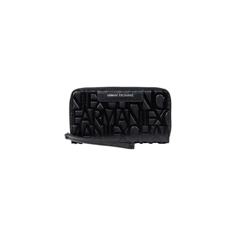 Black Embossed Armani Exchange Wallet displayed for purchase