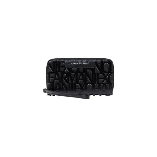 Black Embossed Armani Exchange Wallet displayed for purchase
